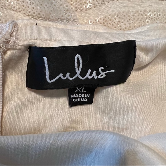 Lulus cream sequin dress. Size XL. - Picture 4 of 11